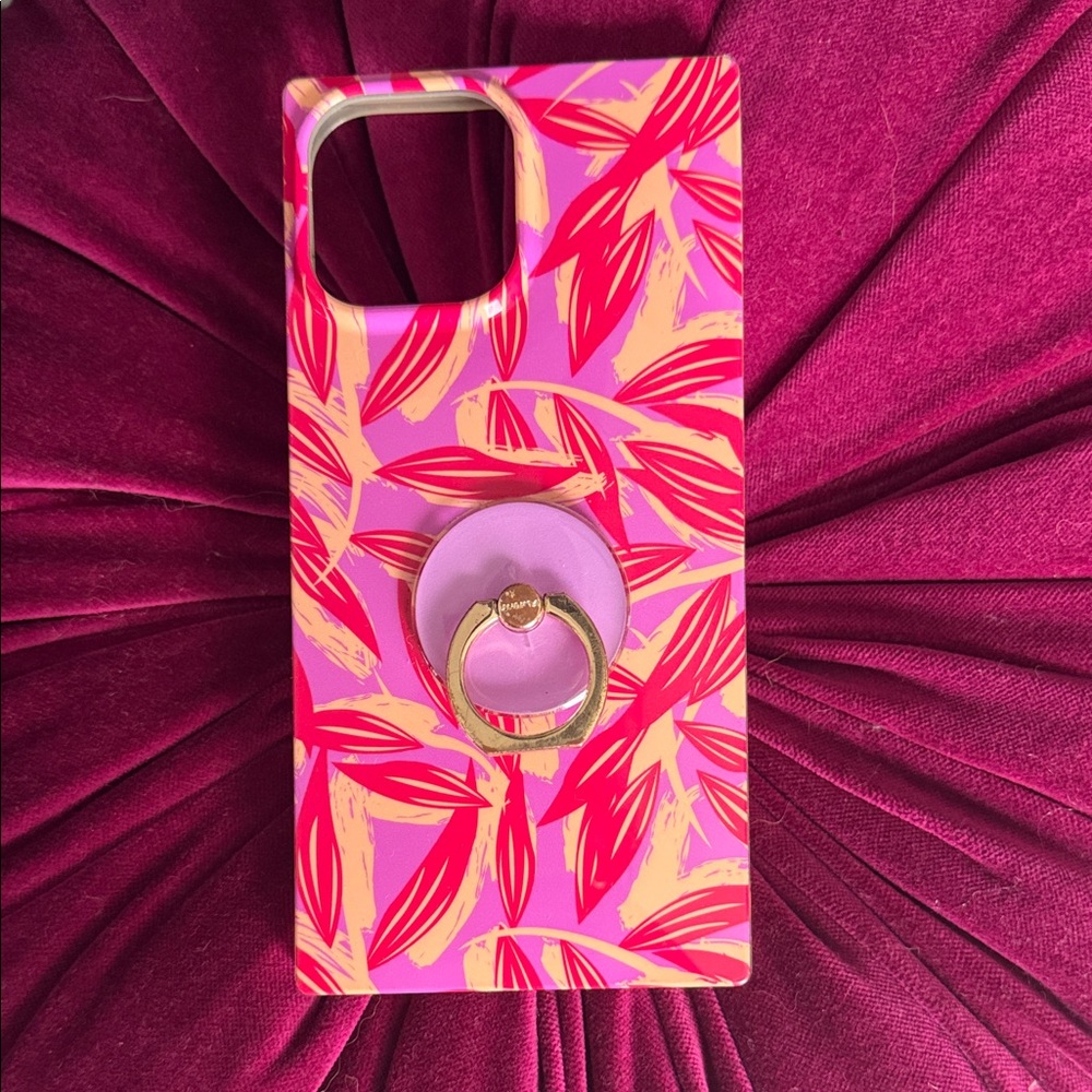 Stylish Tropical Print Phone Case with Ring Holder for iPhone 13 Pro Max